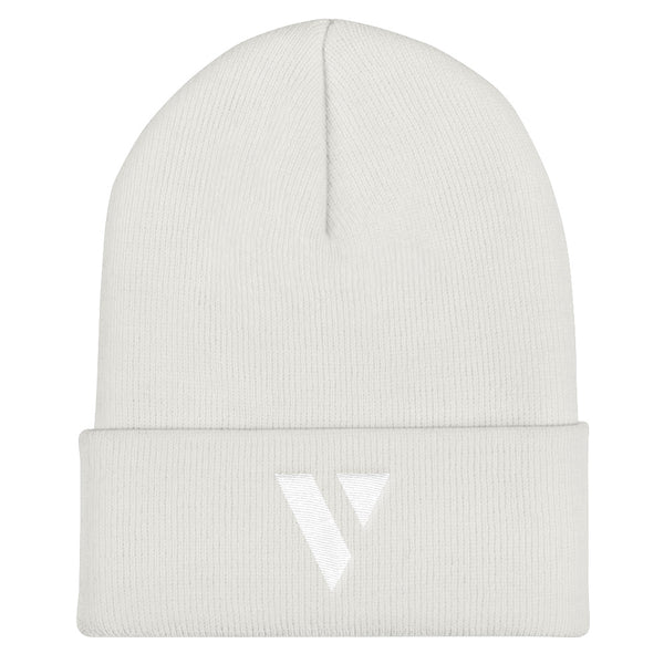 White "V" logo Beanie