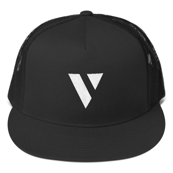 White "V" Trucker Hat